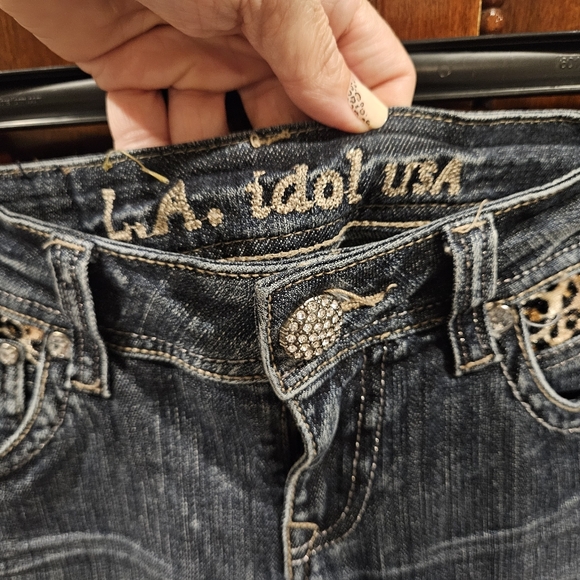 LA Idol Leopard Embellished Skinny Jeans - Picture 4 of 6